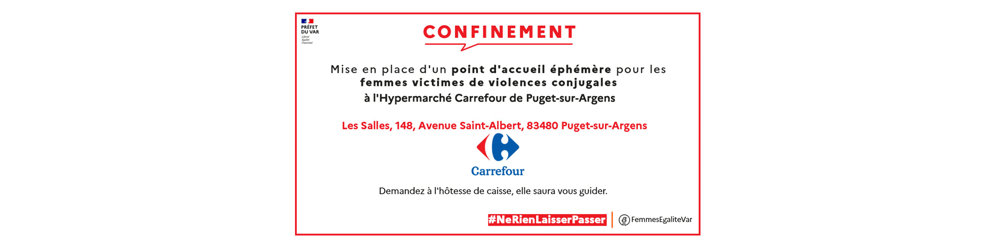 Image d'illustration : Confinement : un point d’accueil éphémère pour les femmes victimes de violences conjugales