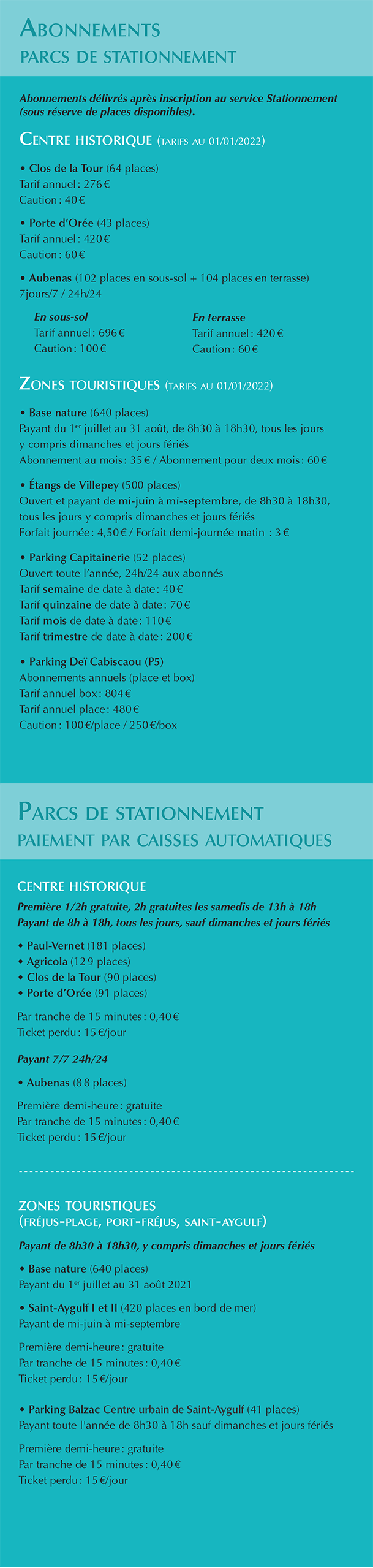 Parcs de stationnement