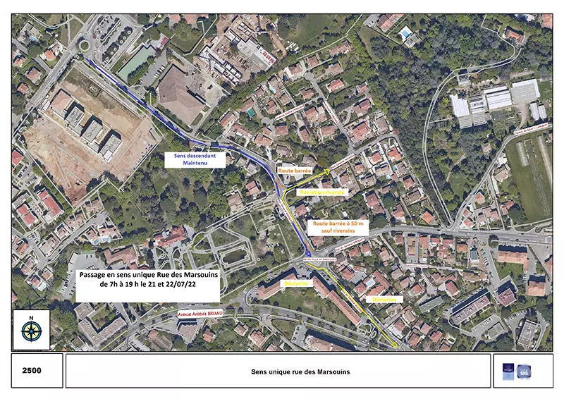 Fermeture de la rue des Marsouins et de l'avenue du XVe Corps