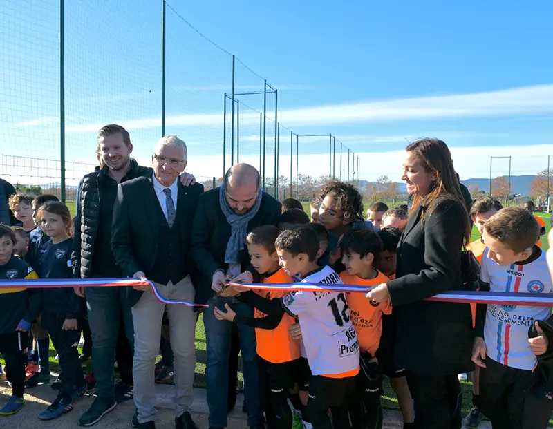 Inauguration des terrains de sport à la Base nature