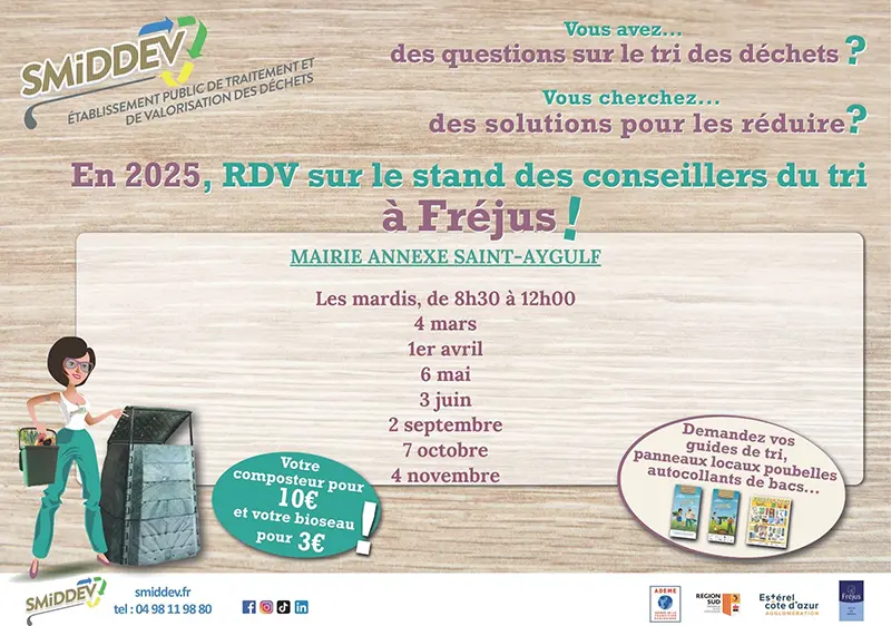 Dates des marchés. Disponibles dans l'agenda du site de la Ville de Fréjus