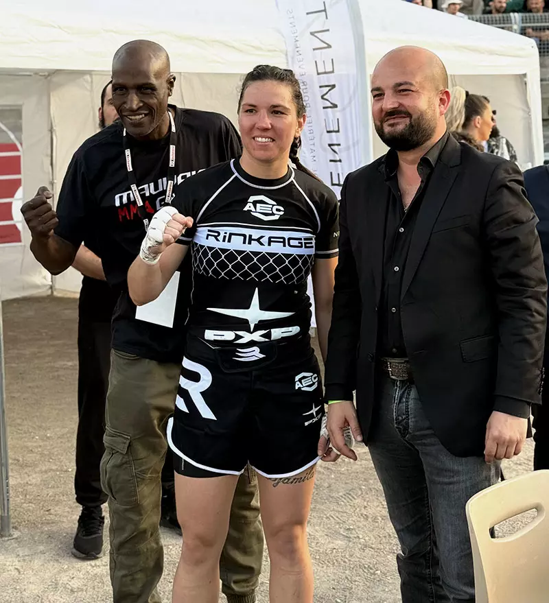 Mallaury Kalachnikoff et le maire de Fréjus, David Rachline