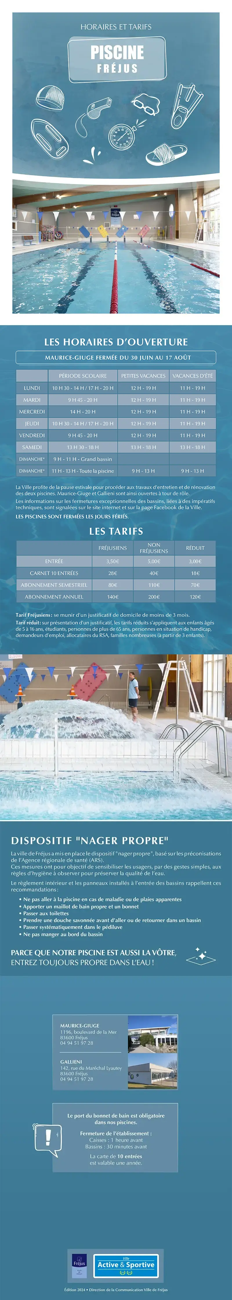 Piscines : tarifs et horaires